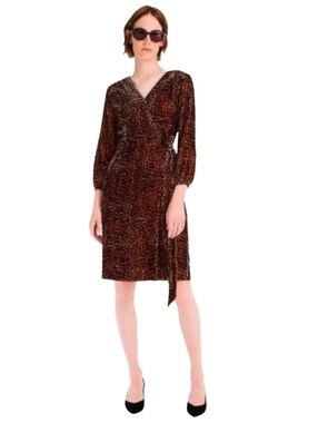 J.Crew Velvet Leopard Wrap Dress